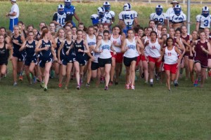 courtesy photo. BHS cross country team starting off the race at Brevard College.