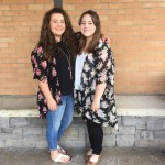 Ashley Long and Taylor Williams wearing a floral Kimono.
