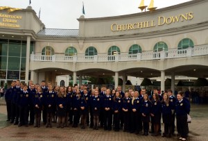 From WNC to Louisville. Local FFA Chapters are pictured in front of the entrance of Church Hill Downs. 