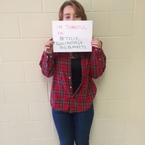 Jody Alexander, a Junior at Brevard High School, stating what she is thankful for 